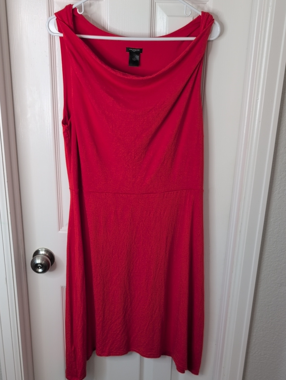 Ann Taylor Orange -Red Draped Cocktail Dress Size L